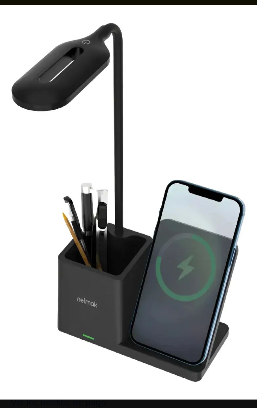 Lampara de escritorio - Cargador inalámbrico CI-15 Negro