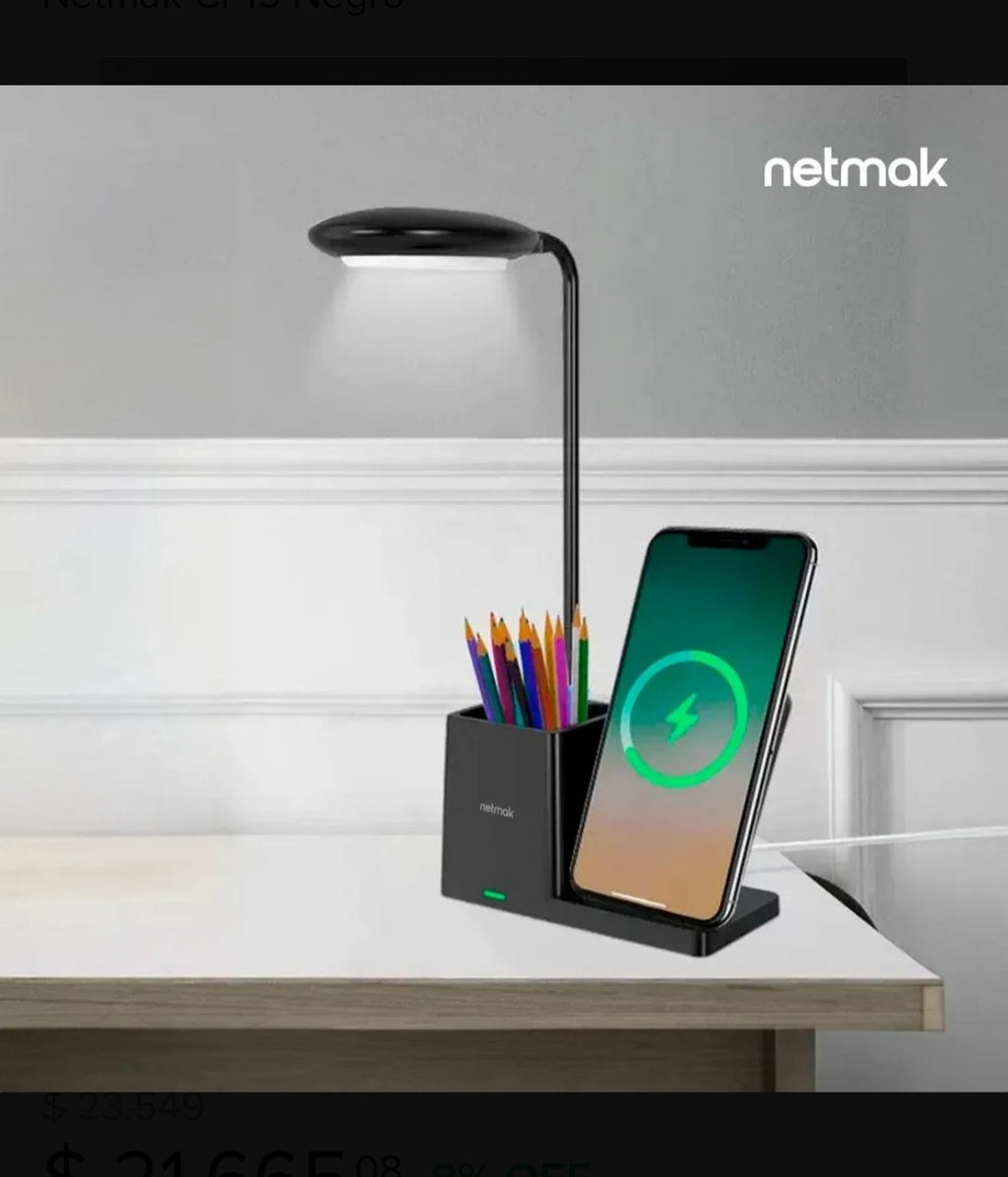 Lampara de escritorio - Cargador inalámbrico CI-15 Negro