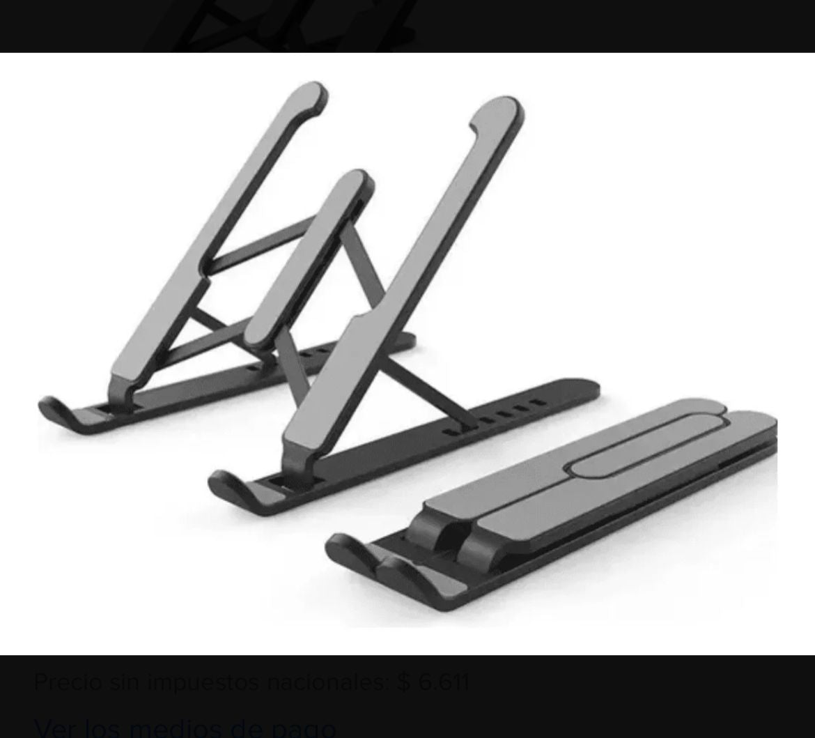 Soporte Para Notebook Regulable Plegable Negro