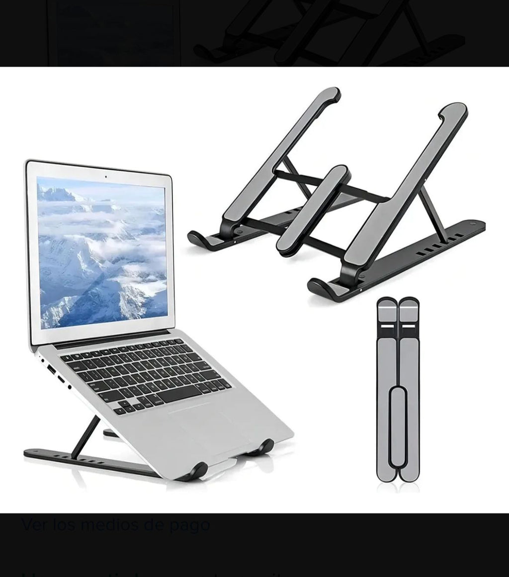 Soporte Para Notebook Regulable Plegable Negro