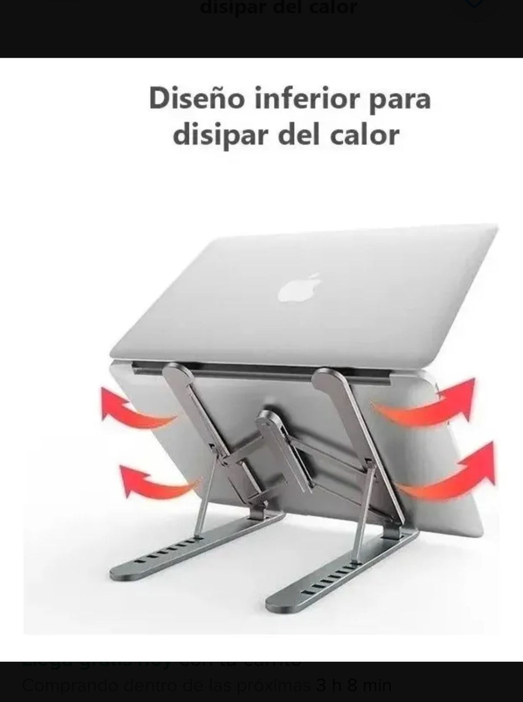 Soporte Para Notebook Regulable Plegable Negro