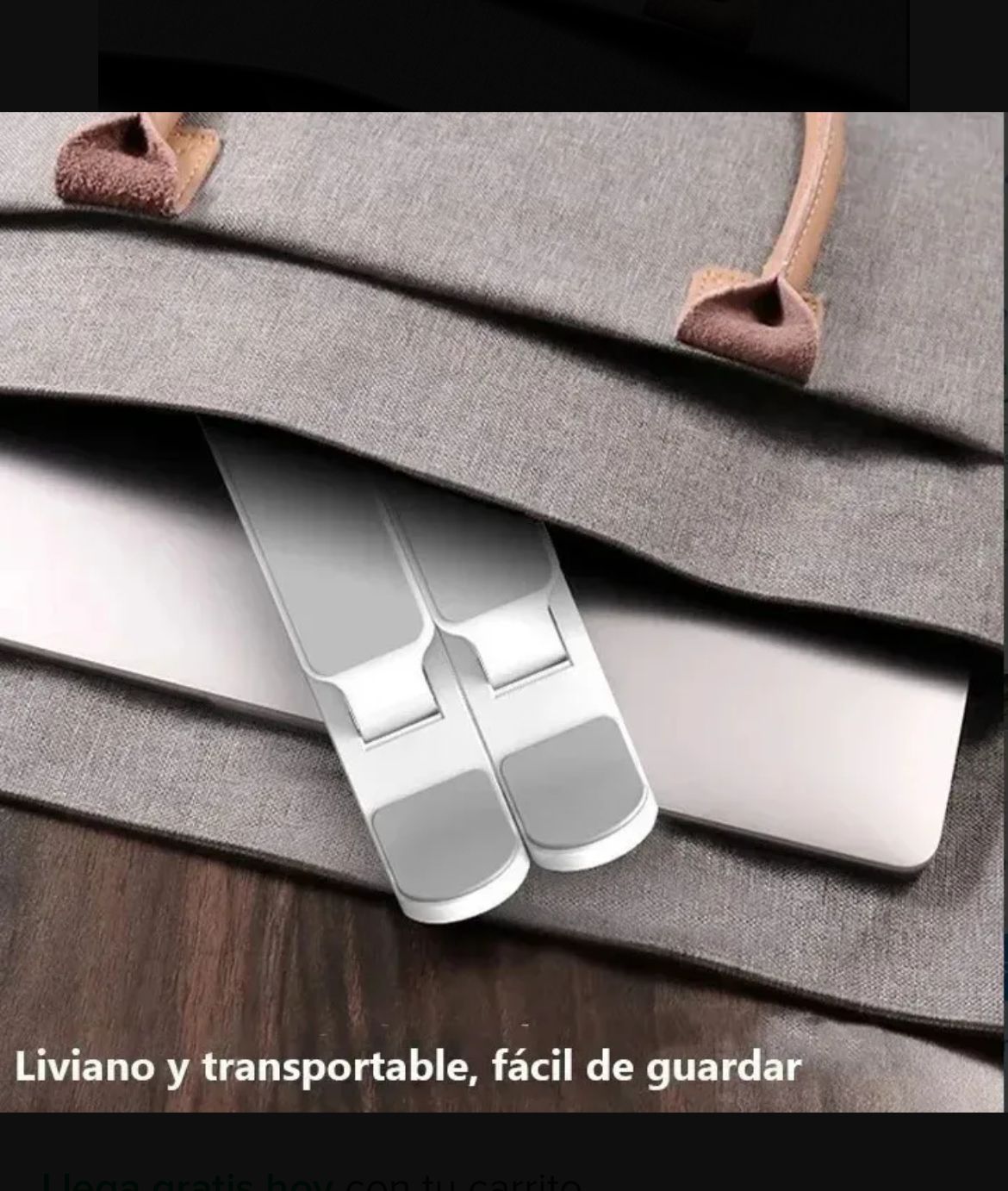 Soporte Para Notebook Regulable Plegable Negro