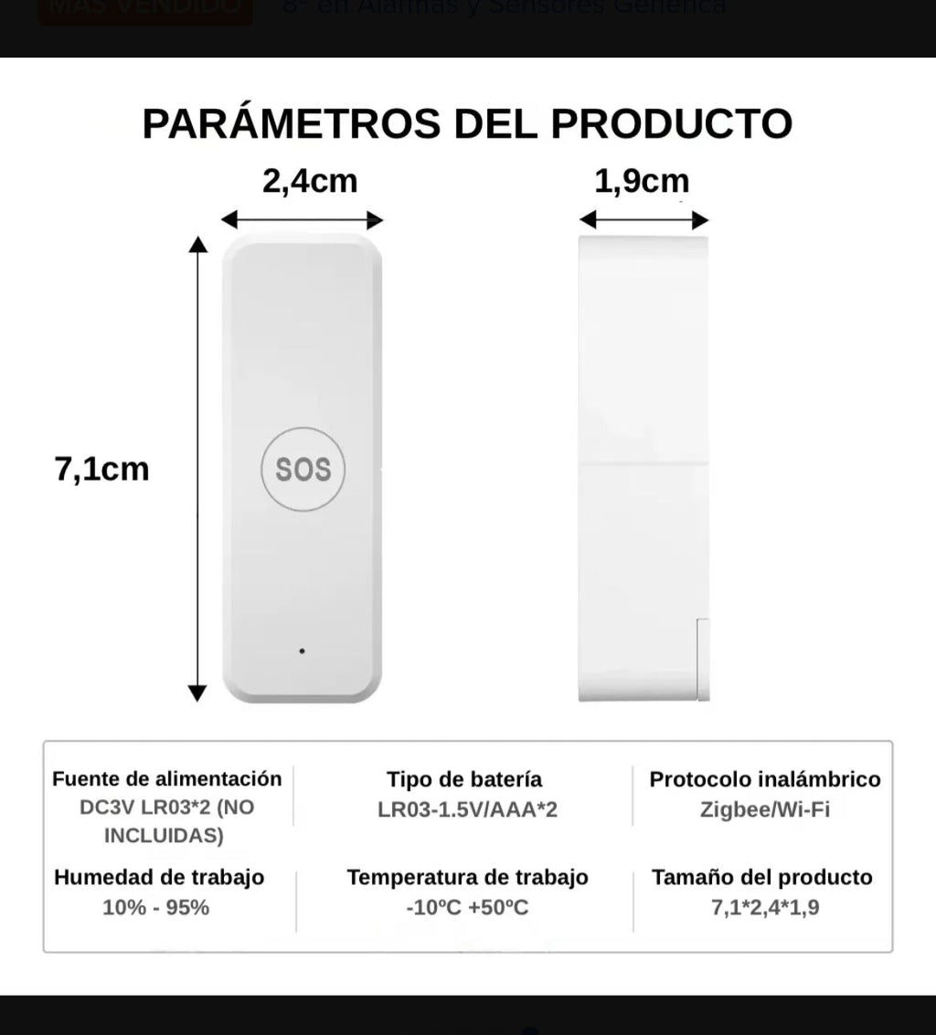Botón Emergencia para Adulos Mayores Antipánico Wifi