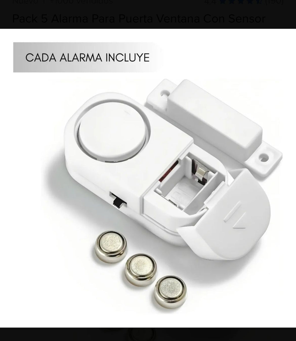 Alarma Pack 5 para Ventana Con Sensor Magnético